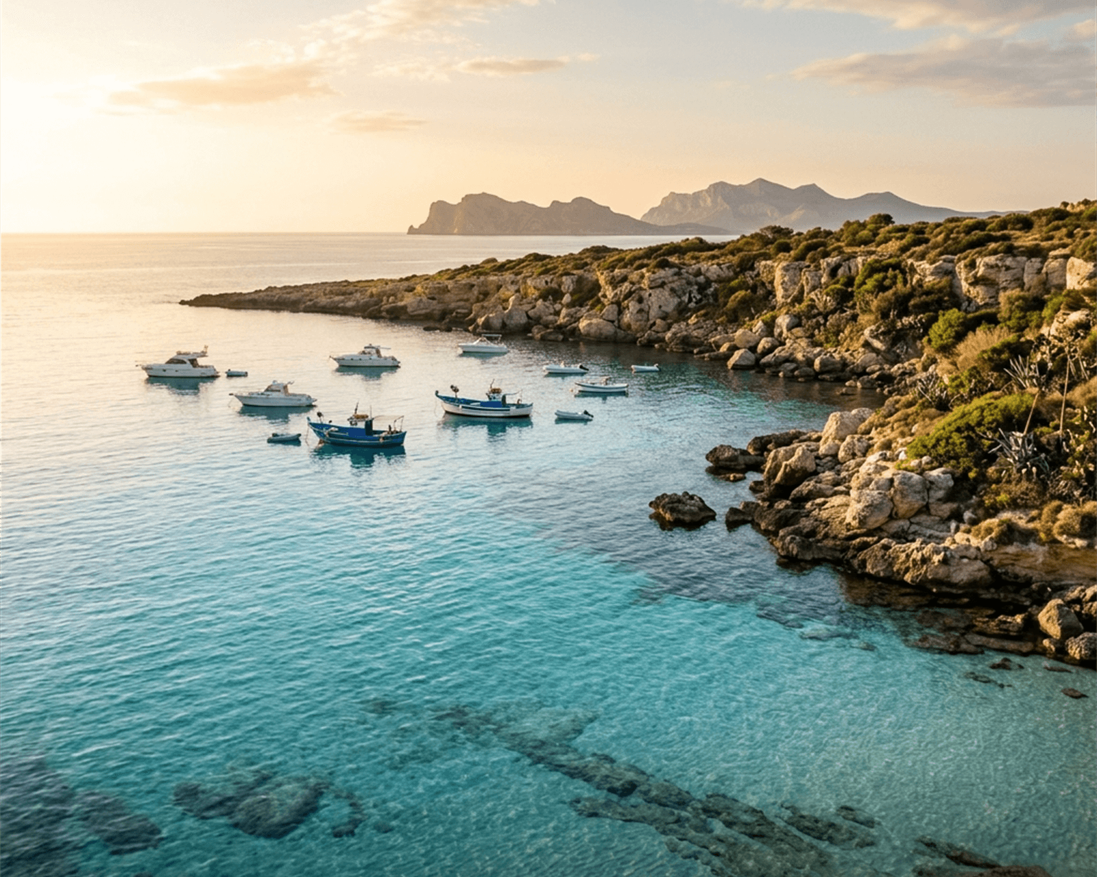 Crystal-clear waters of the Egadi islands