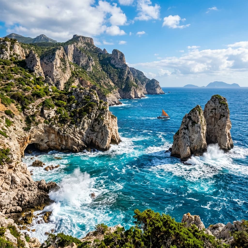 Mediterranean sea cliffs of Marettimo